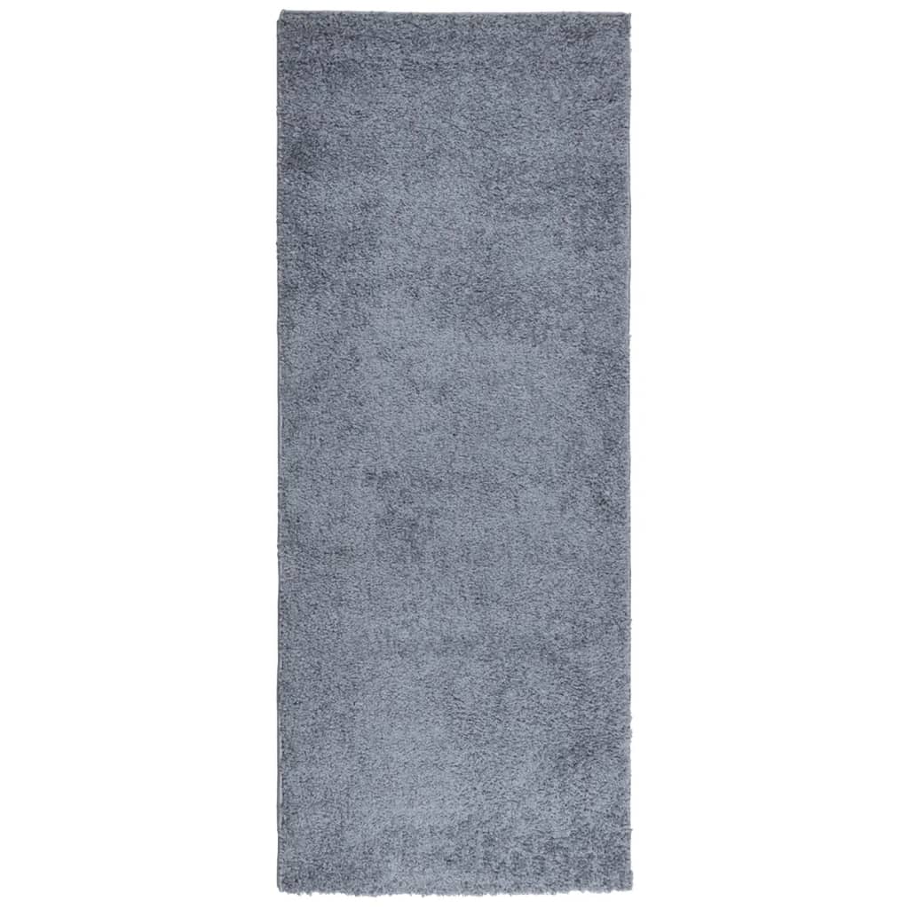 Tappeto Shaggy a Pelo Lungo Moderno Blu 80x200 cmcod mxl 88602