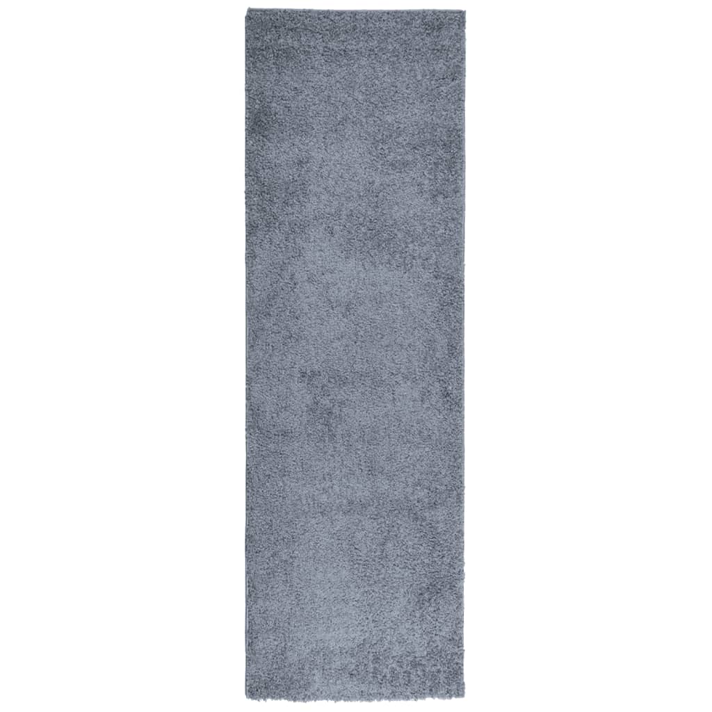 Tappeto Shaggy a Pelo Lungo Moderno Blu 80x250 cm 375319