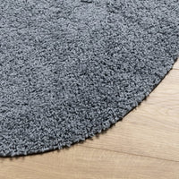 Tappeto Shaggy a Pelo Lungo Moderno Blu Ø 240 cm 375336