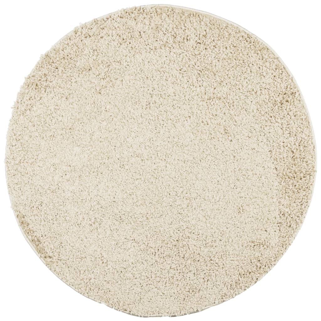 Tappeto Shaggy a Pelo Lungo Moderno Oro Ø 240 cm 375358