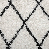 Tappeto Shaggy a Pelo Lungo Moderno Crema e Nero 80x150 cm 375361