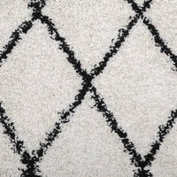 Tappeto Shaggy a Pelo Lungo Moderno Crema e Nero 120x170 cm 375366