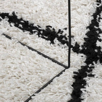 Tappeto Shaggy a Pelo Lungo Moderno Crema e Nero 300x400 cm 375374