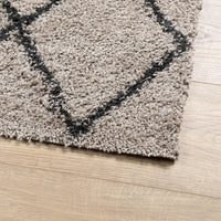 Tappeto Shaggy PAMPLONA a Pelo Lungo Beige e Antracite 60x110cm 375382