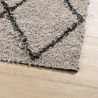 Tappeto Shaggy a Pelo Lungo Moderno Beige e Antracite 100x200cm 375386