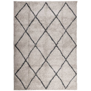 Tappeto Shaggy a Pelo Lungo Moderno Beige e Antracite 200x280cmcod mxl 87381