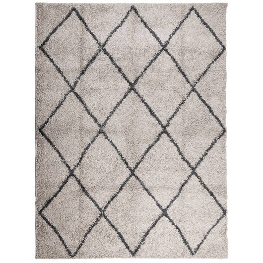 Tappeto Shaggy Pelo Lungo Moderno Beige e Antracite 300x400 cm 375396