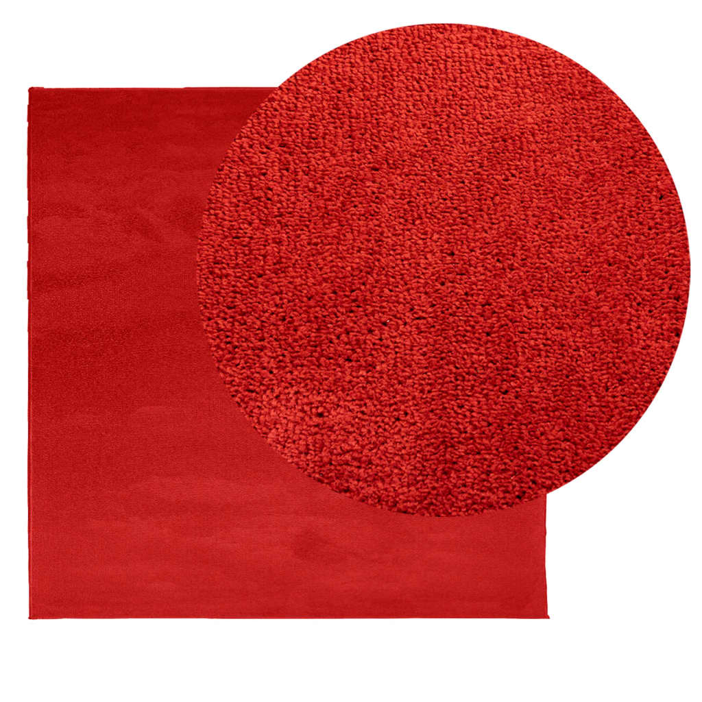 Tappeto OVIEDO a Pelo Corto Rosso 200x200 cm 375626