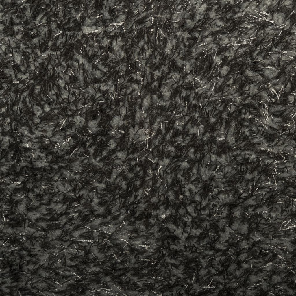 Tappeto a Pelo Lungo Effetto Lucido Antracite 240x340 cm 375644