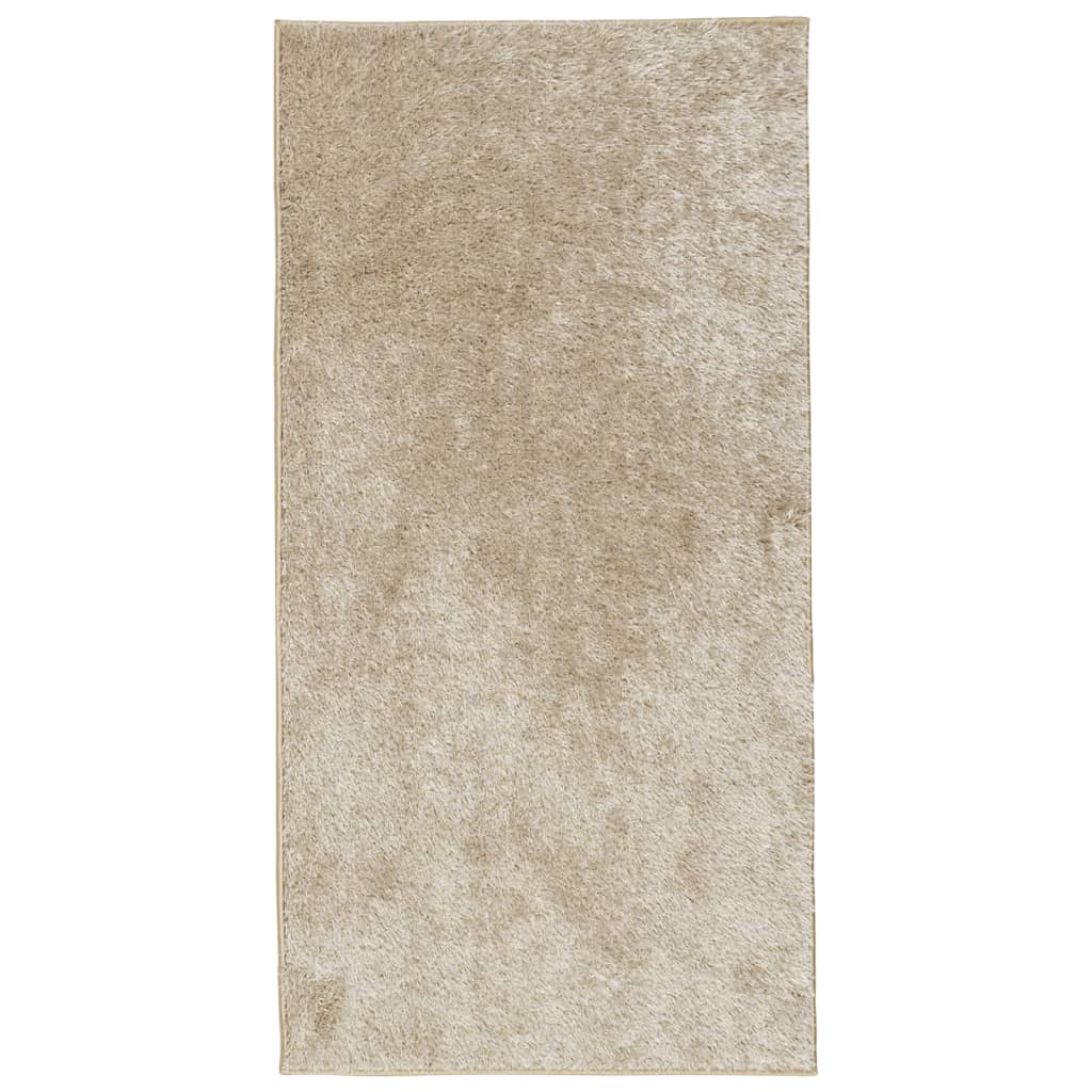 Tappeto a Pelo Lucido Lungo ISTAN Effetto Beige 80x150 cm 375650