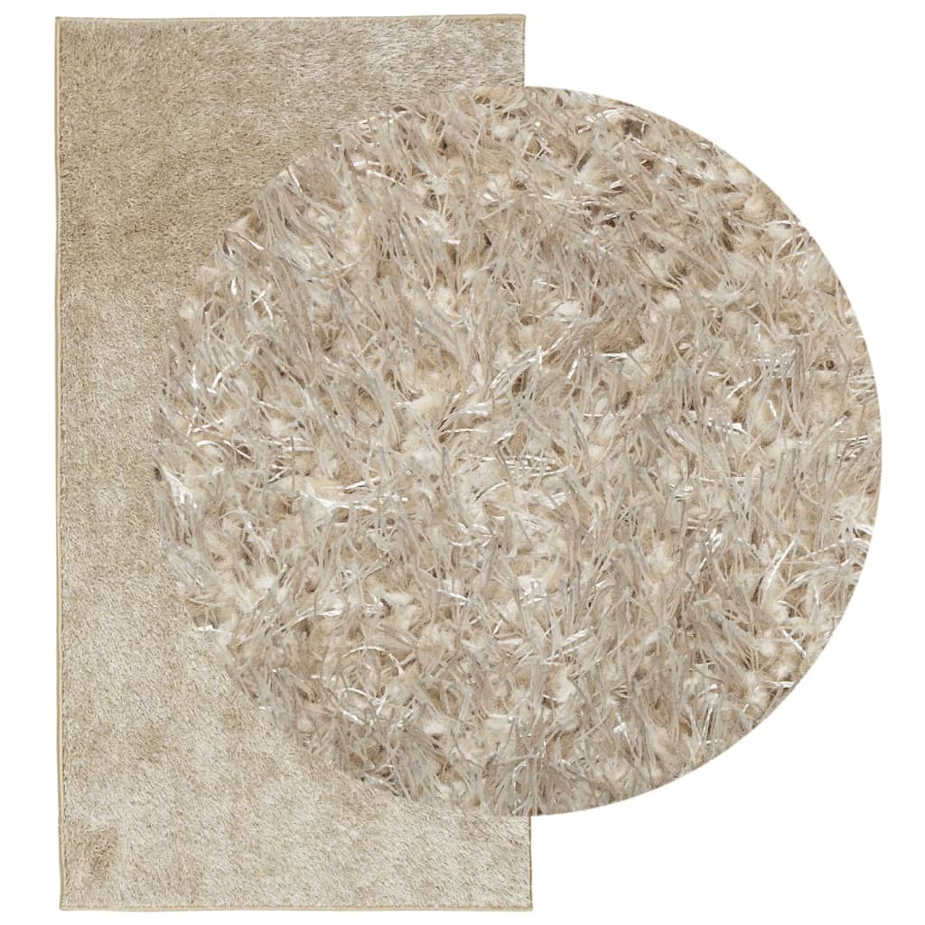 Tappeto a Pelo Lucido Lungo ISTAN Effetto Beige 80x150 cm 375650