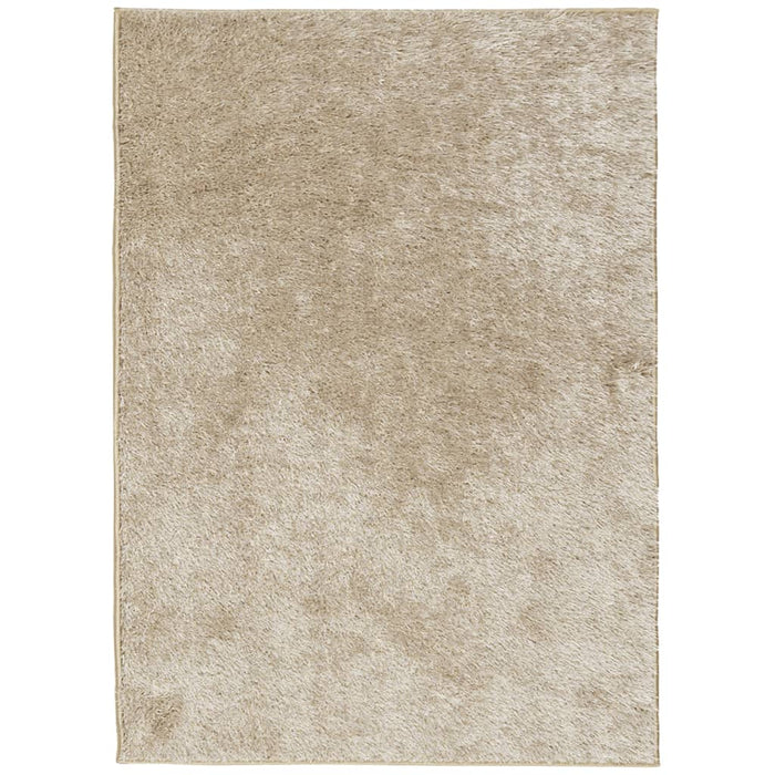 Tappeto Pelo Lungo Effetto Lucido Beige 200x280 cm 375655