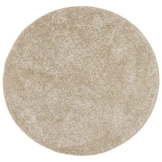 Tappeto Pelo Lungo Effetto Lucido Beige Ø 200 cm 375661