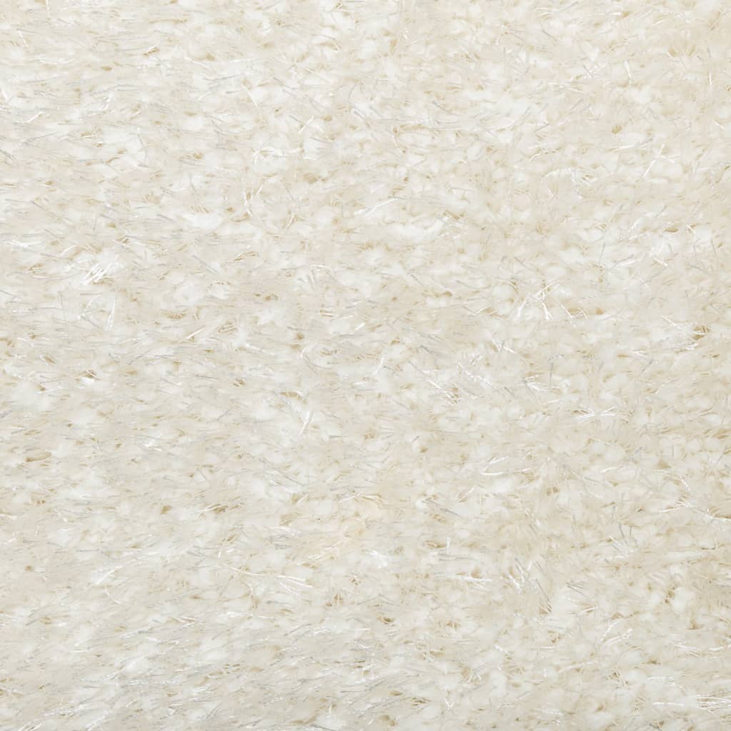 Tappeto Pelo Lungo Effetto Lucido Crema 100x200 cm 375663