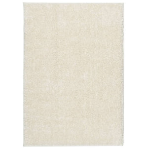 Tappeto Pelo Lungo Effetto Lucido Crema 120x170 cm 375664