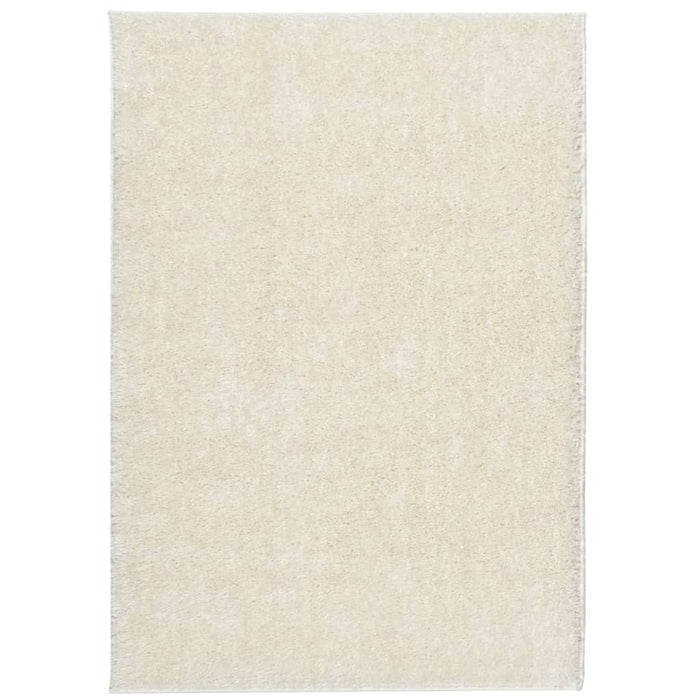 Tappeto Pelo Lungo Effetto Lucido Crema 120x170 cm 375664