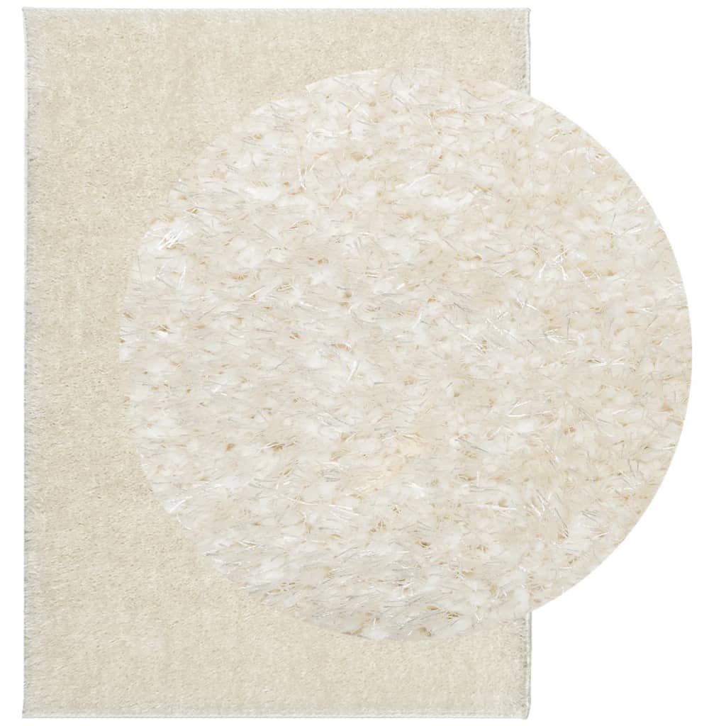 Tappeto a Pelo Lucido Lungo ISTAN Effetto Crema 200x280 cm 375667