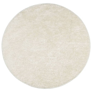 Tappeto Pelo Lungo Effetto Lucido Crema Ø 80 cm 375669