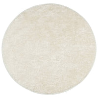 Tappeto Pelo Lungo Effetto Lucido Crema Ø 200 cm 375673