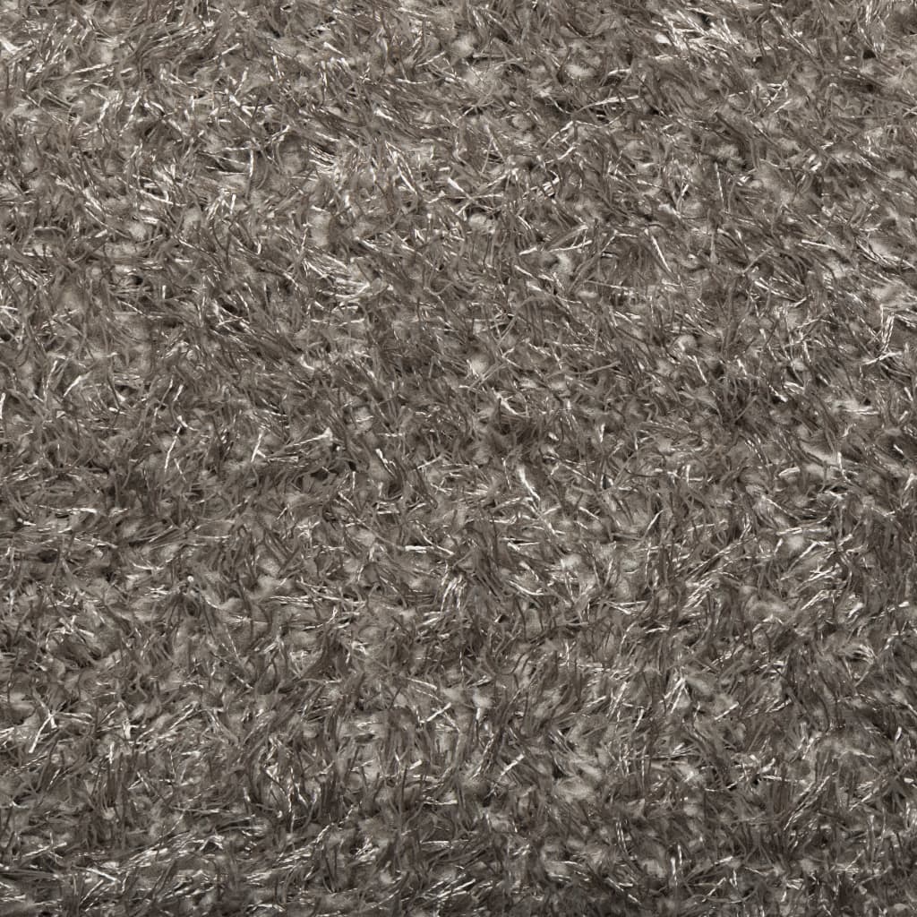 Tappeto a Pelo Lungo Effetto Lucido Grigio 100x200 cm 375675