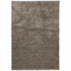 Tappeto a Pelo Lungo Effetto Lucido Grigio 120x170 cm 375676