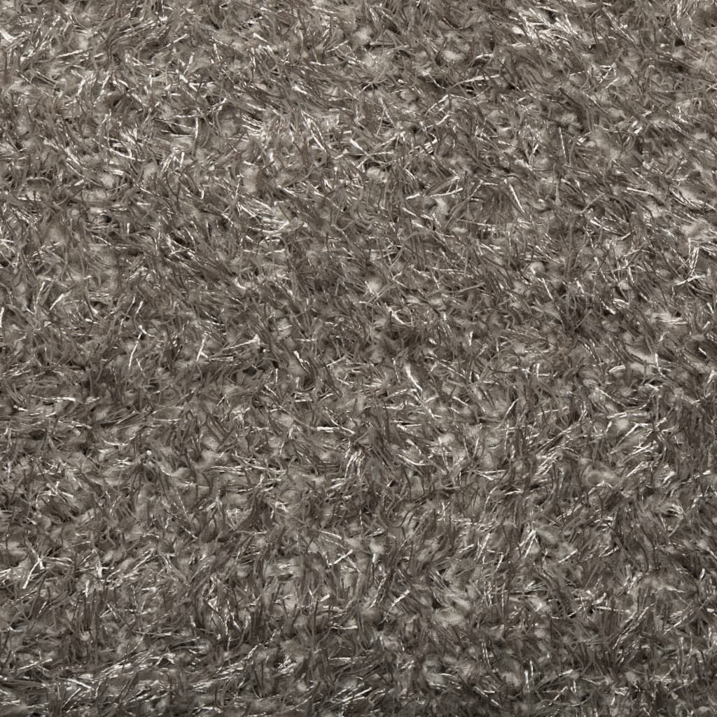 Tappeto a Pelo Lungo Effetto Lucido Grigio 120x170 cm 375676