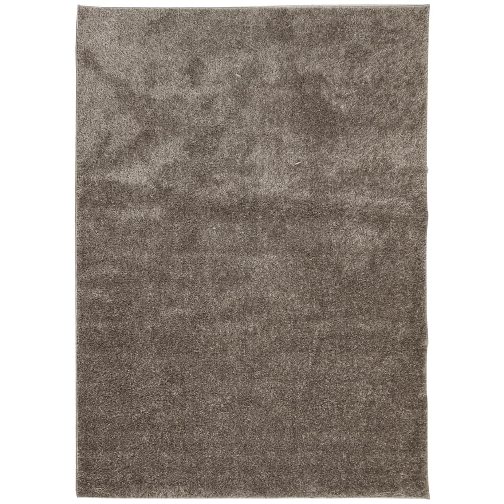 Tappeto a Pelo Lungo Effetto Lucido Grigio 240x340 cm 375680