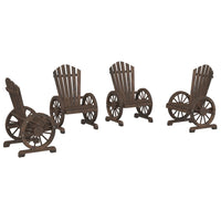 Sedie da Giardino Adirondack 4 pz in Legno Massello di Abete 3207118