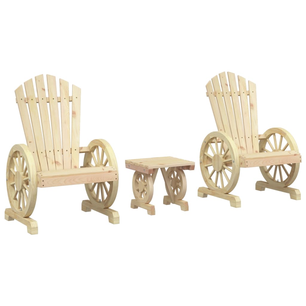 Set Salotto da Giardino 3 pz in Legno Massello di Abete 3207121