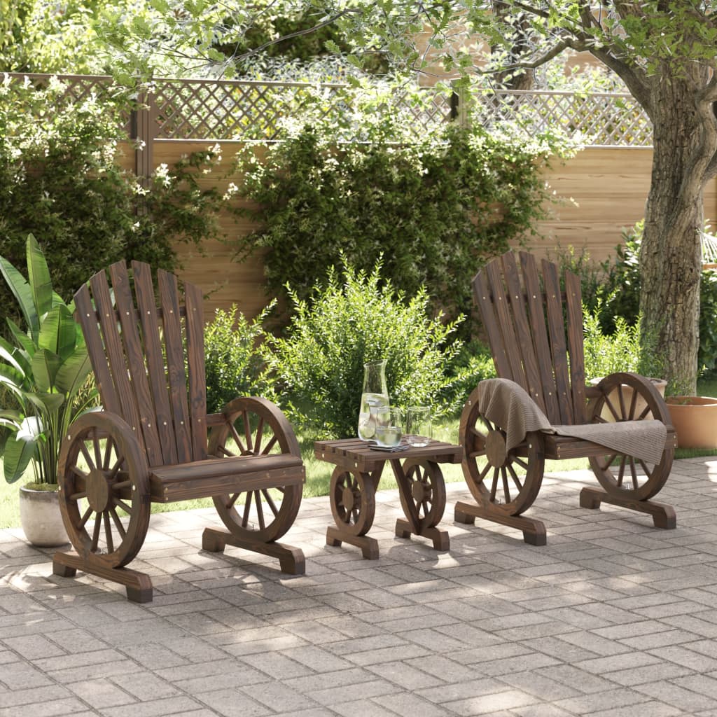 Set Salotto da Giardino 3 pz in Legno Massello di Abete 3207122