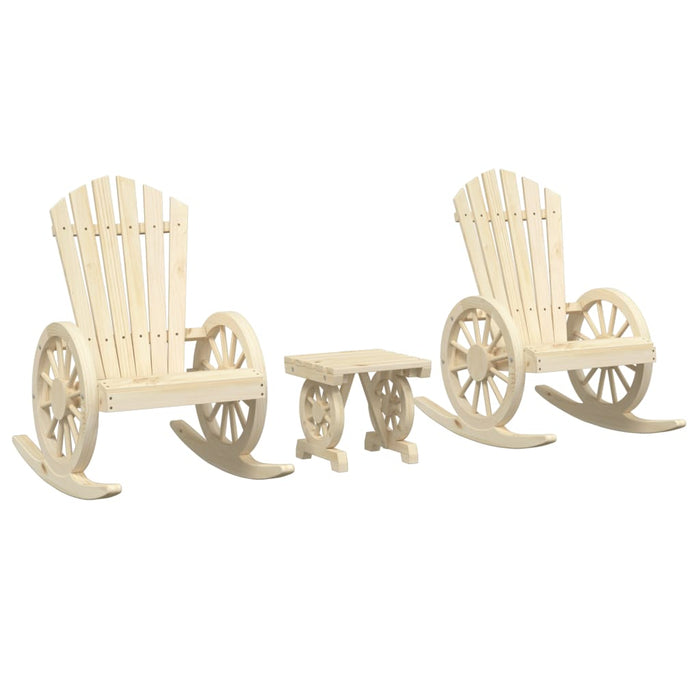 Set Salotto da Giardino 3 pz in Legno Massello di Abete 3207123