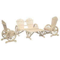 Set Salotto da Giardino 4 pz in Legno Massello di Abete 3207125