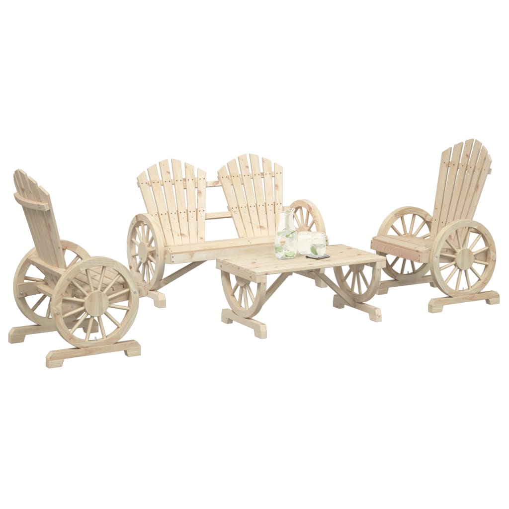 Set Salotto da Giardino 4 pz in Legno Massello di Abete 3207125