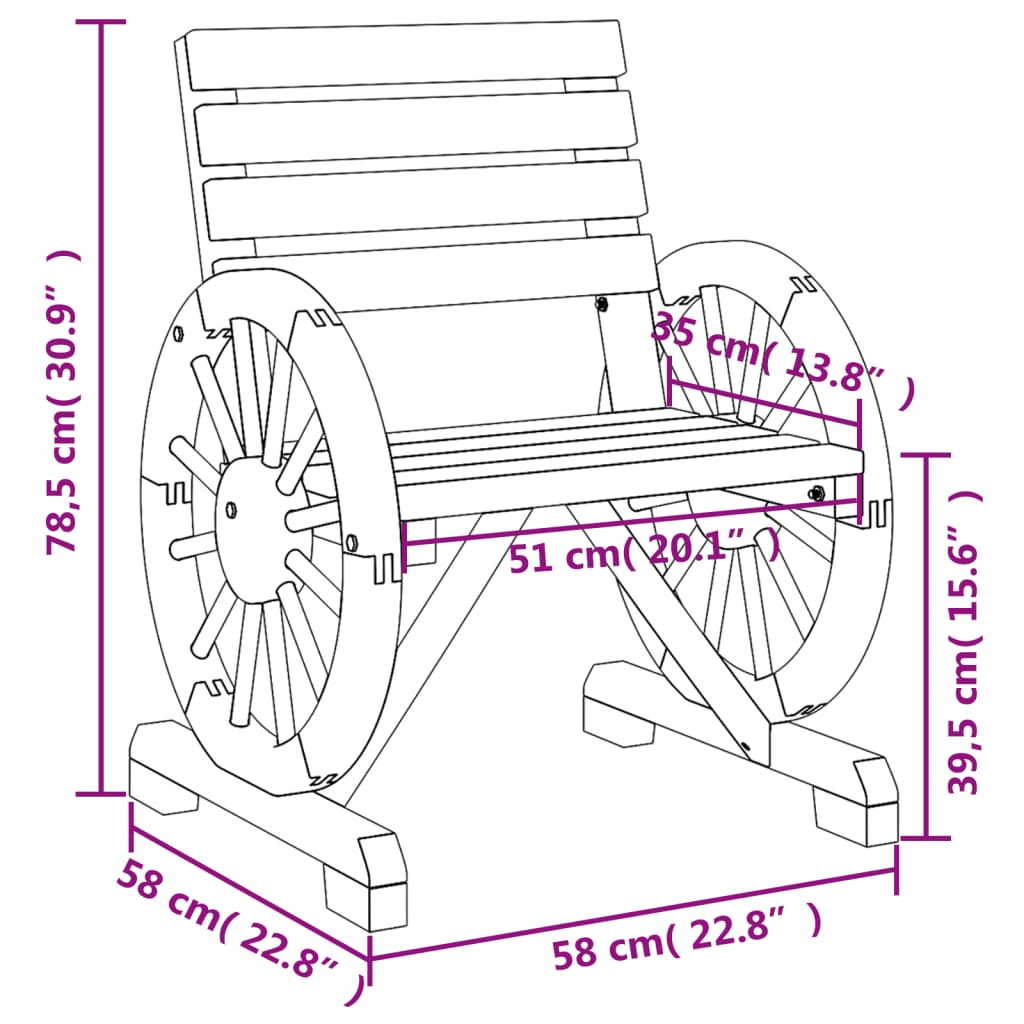 Sedie da Giardino 4 pz in Legno Massello di Abete 3207127