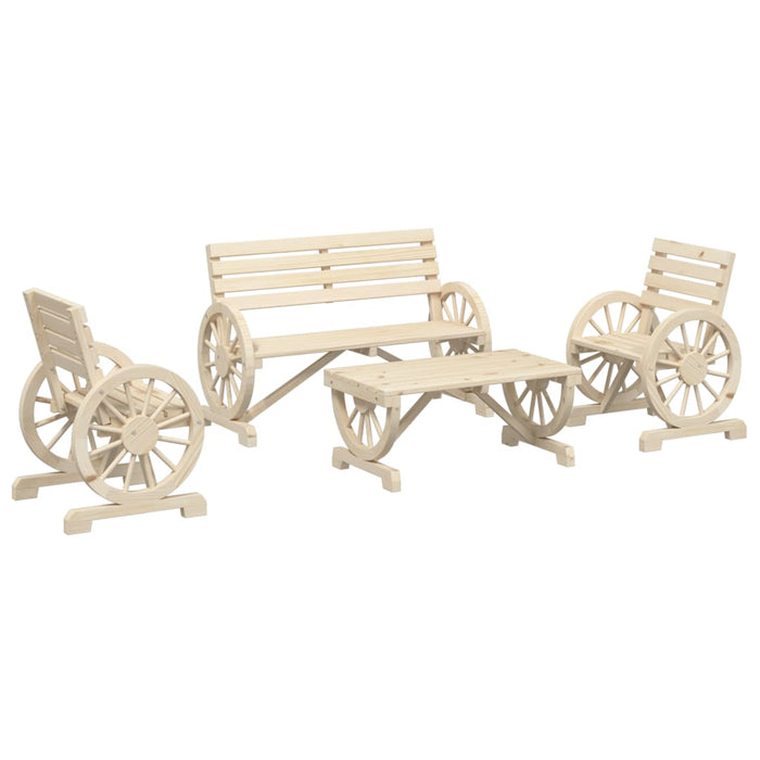 Set Salotto da Giardino 4 pz in Legno Massello di Abetecod mxl 92778