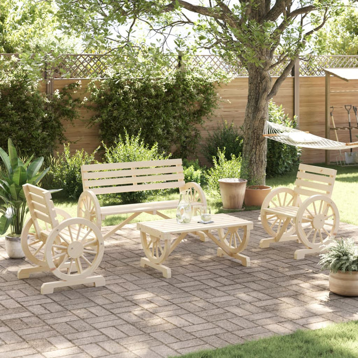 Set Salotto da Giardino 4 pz in Legno Massello di Abete 3207131