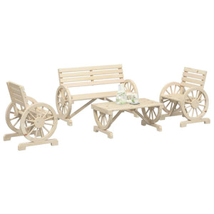 Set Salotto da Giardino 4 pz in Legno Massello di Abetecod mxl 92778