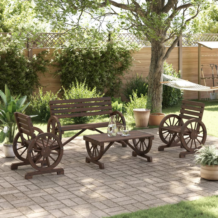 Set Salotto da Giardino 4 pz in Legno Massello di Abete 3207132