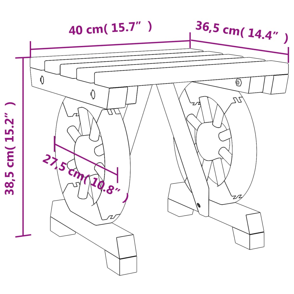 Poggiapiedi da Giardino 2 pz in Legno Massello di Abete 3207134