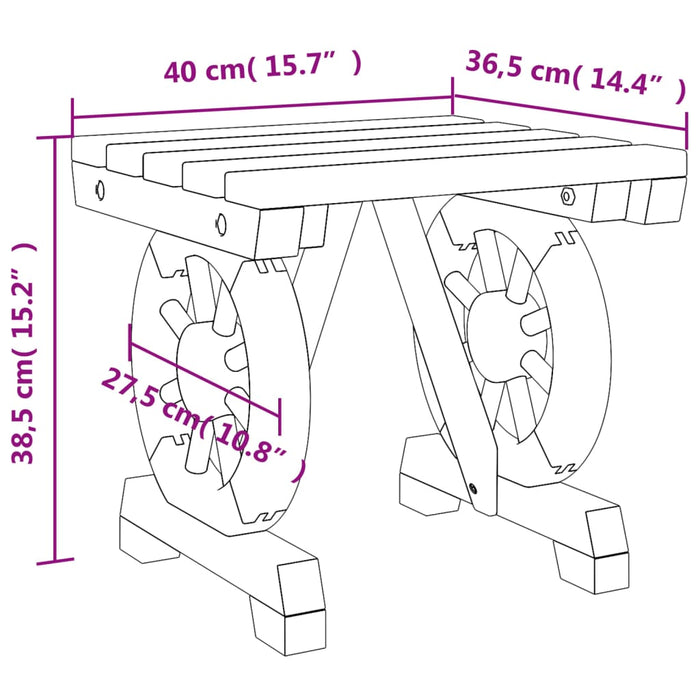 Poggiapiedi da Giardino 2 pz in Legno Massello di Abete 3207134