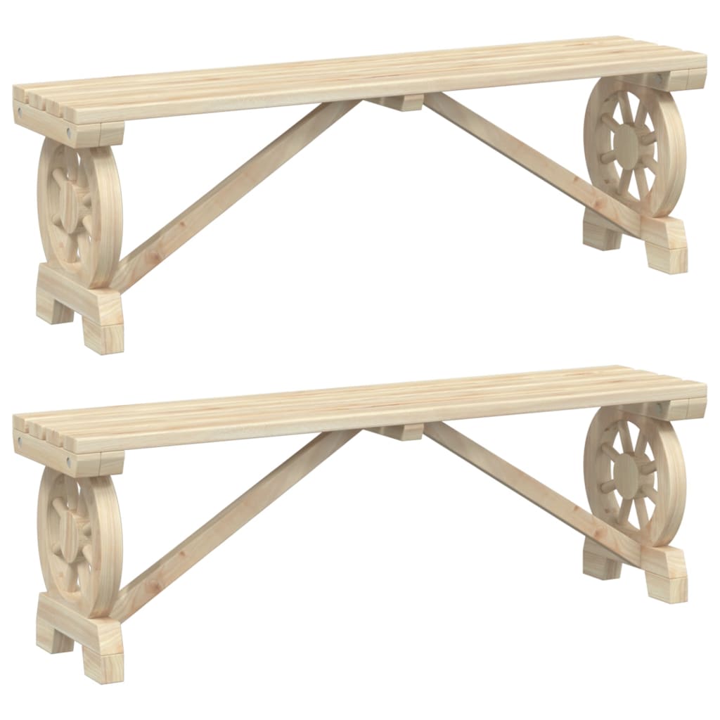 Panche da Giardino 2 pz in Legno Massello di Abete 3207135