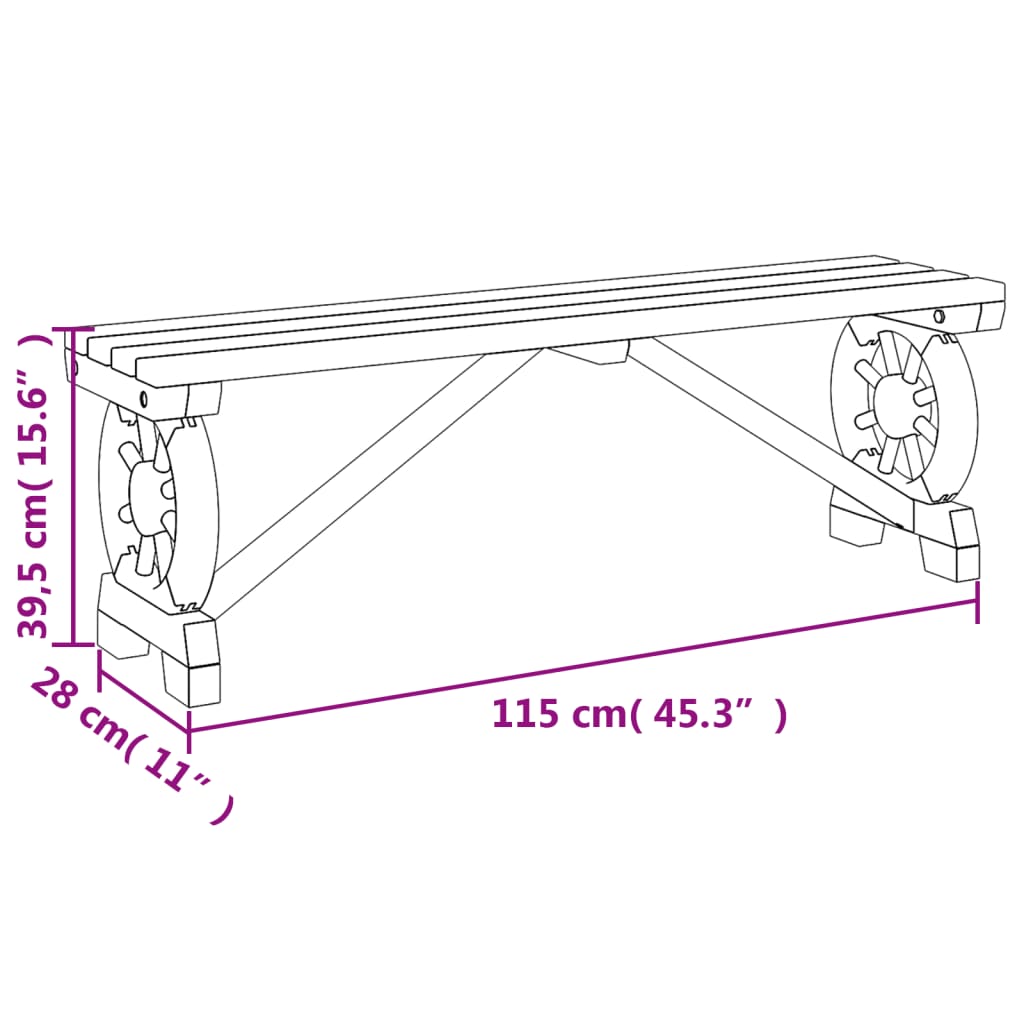 Panche da Giardino 2 pz in Legno Massello di Abete 3207135