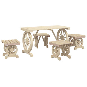 Set da Pranzo da Giardino 5 pz in Legno Massello di Abete 3207139