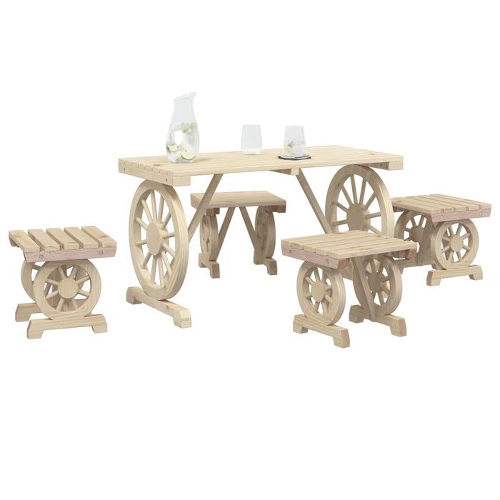 Set da Pranzo da Giardino 5 pz in Legno Massello di Abete 3207139