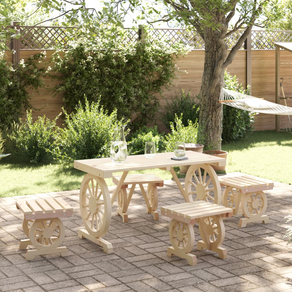 Set da Pranzo da Giardino 5 pz in Legno Massello di Abete 3207139