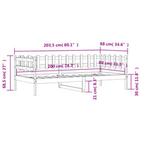 Dormeuse 80x200 cm in Legno Massello di Pino 840376