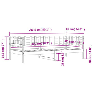 Dormeuse 80x200 cm in Legno Massello di Pino 840376