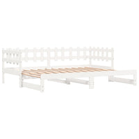 Dormeuse Estraibile Bianca 2x(90x190) cm Legno Massello di Pino 840392