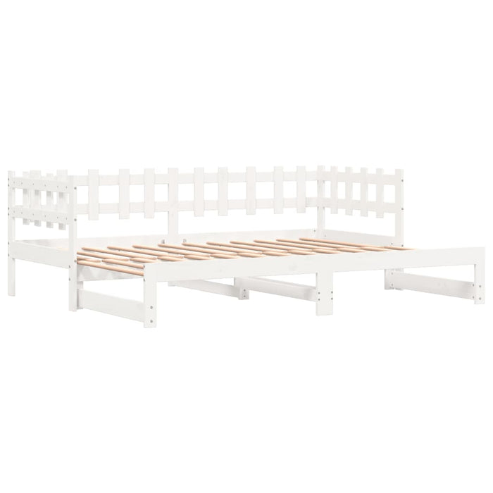 Dormeuse Estraibile Bianca 2x(90x190) cm Legno Massello di Pino 840392