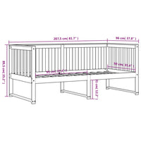 Dormeuse Bianca 90x200 cm in Legno Massello di Pino 840395